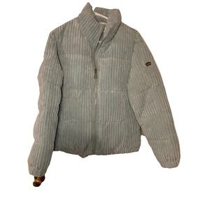 UGG Koolaburra Jacket Size Small S  Corduroy Puffer Coat Light Green/Blue